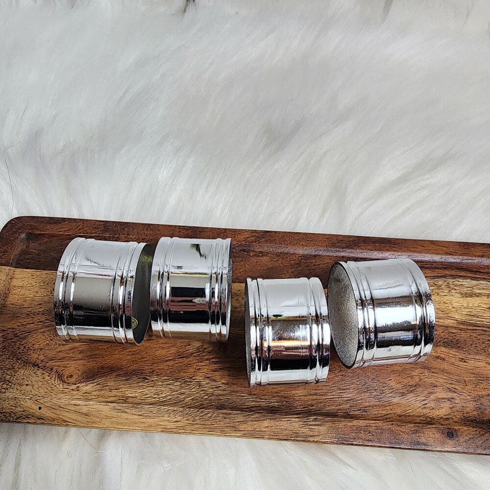Vintage Napkin Rings- Silvertone  Set of 4